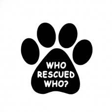 Sticker-Who Rescued Who? White